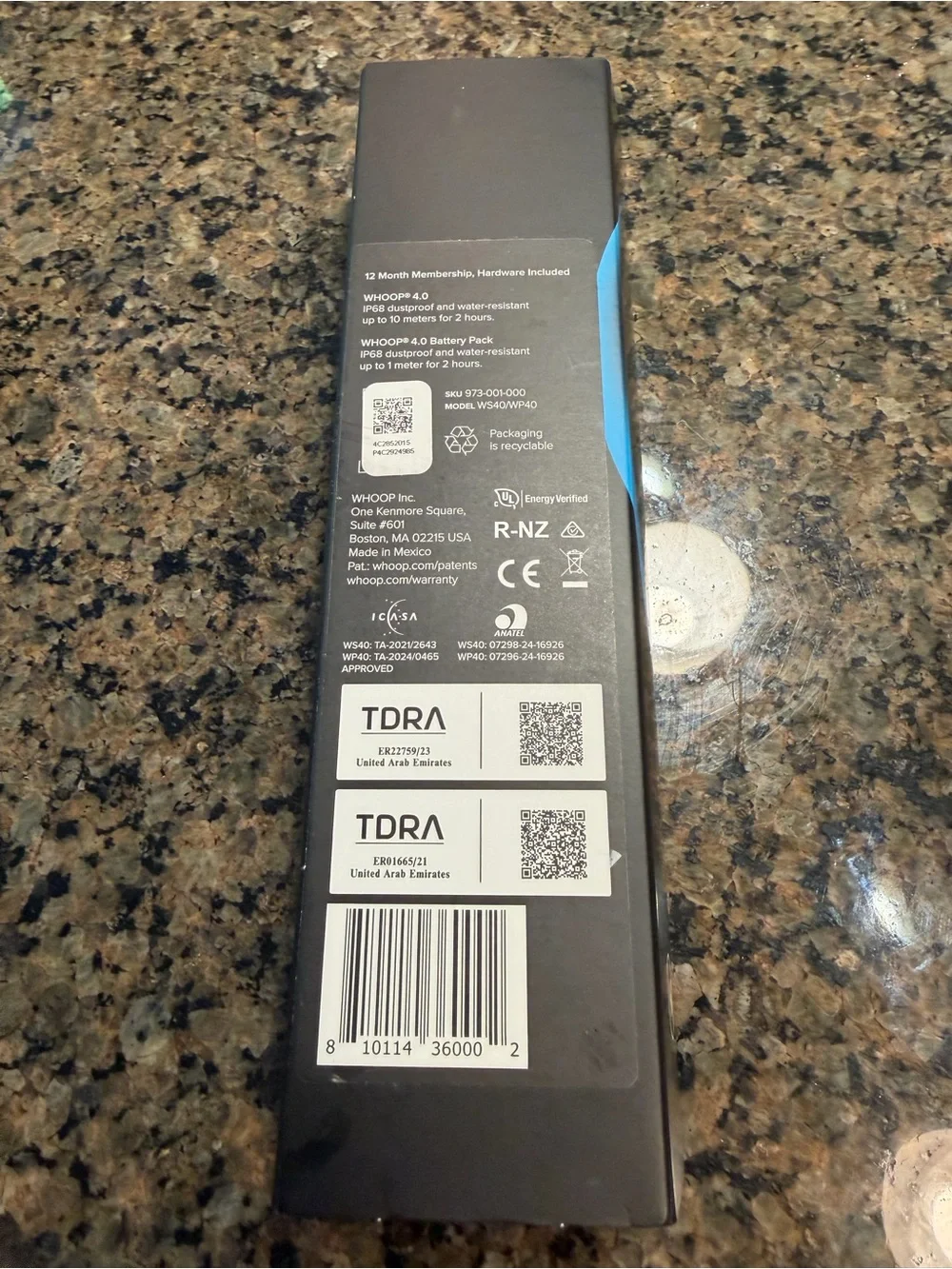 New WHOOP WS40 4.0 Wearable Fitness Tracker Onyx Superknit Band & Battery Pack